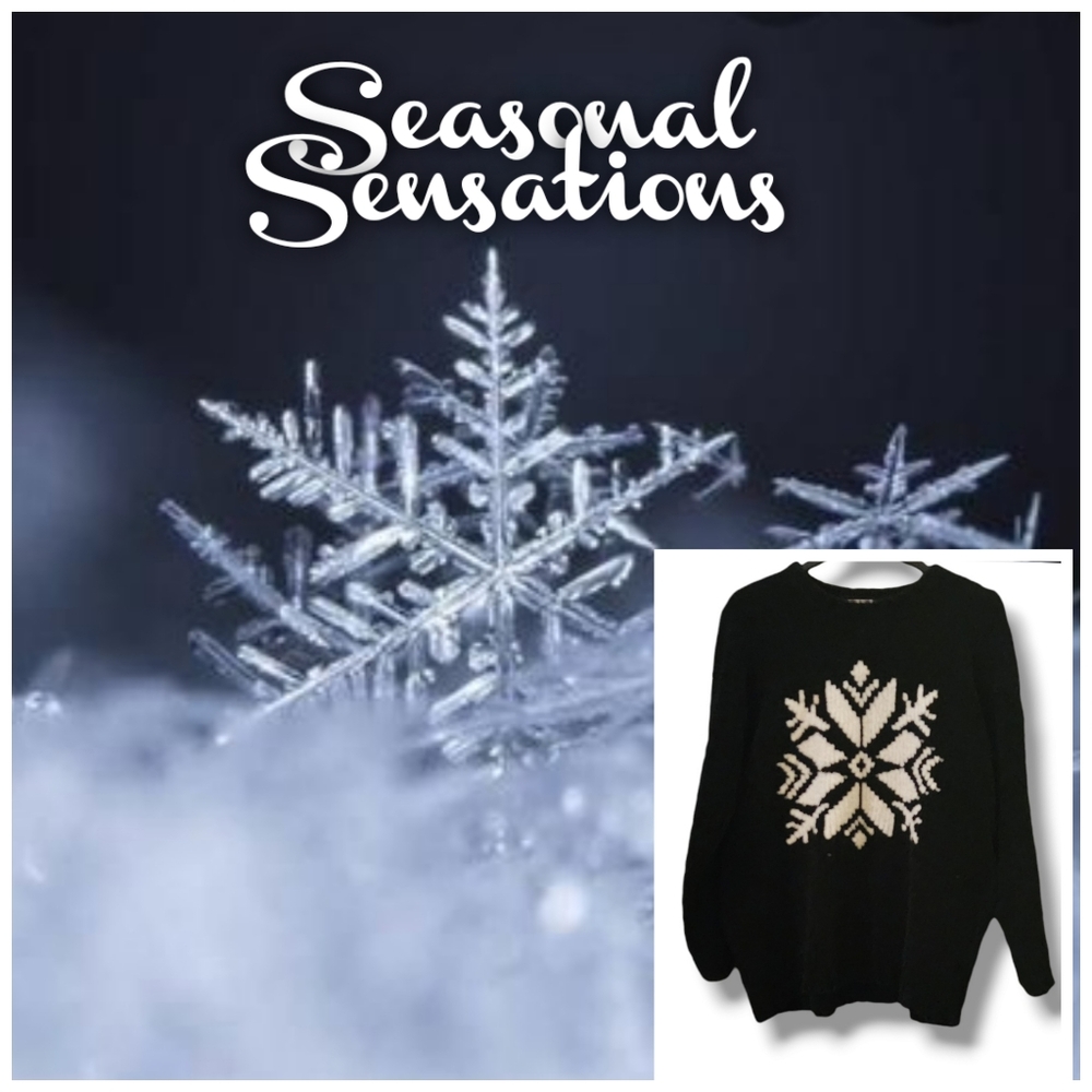 Seasonal Sensations: Snowflake Icon Image Sweater